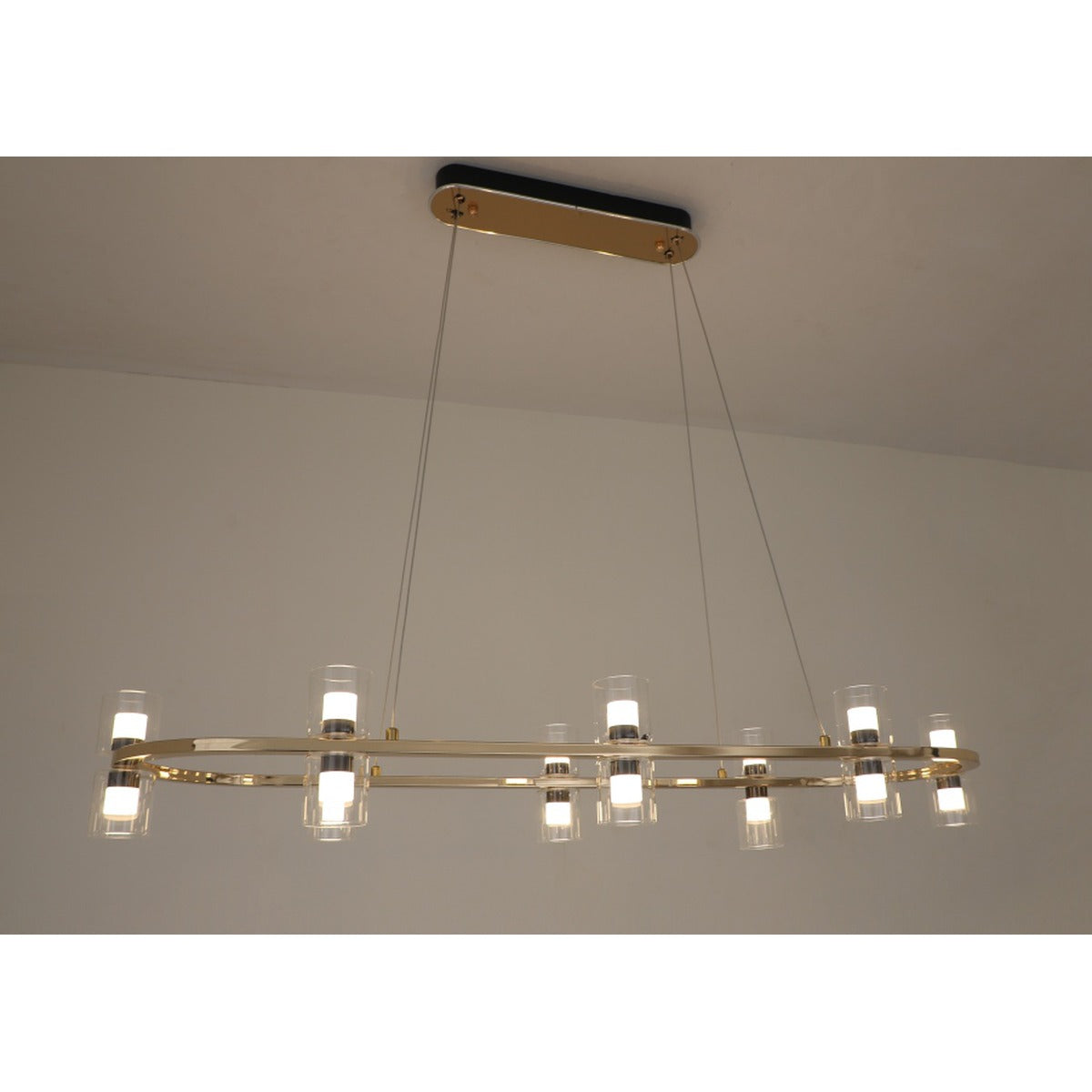 JS-GL-7988-1000 - French Gold Metal & Glass & Acrylic Led Chandelier