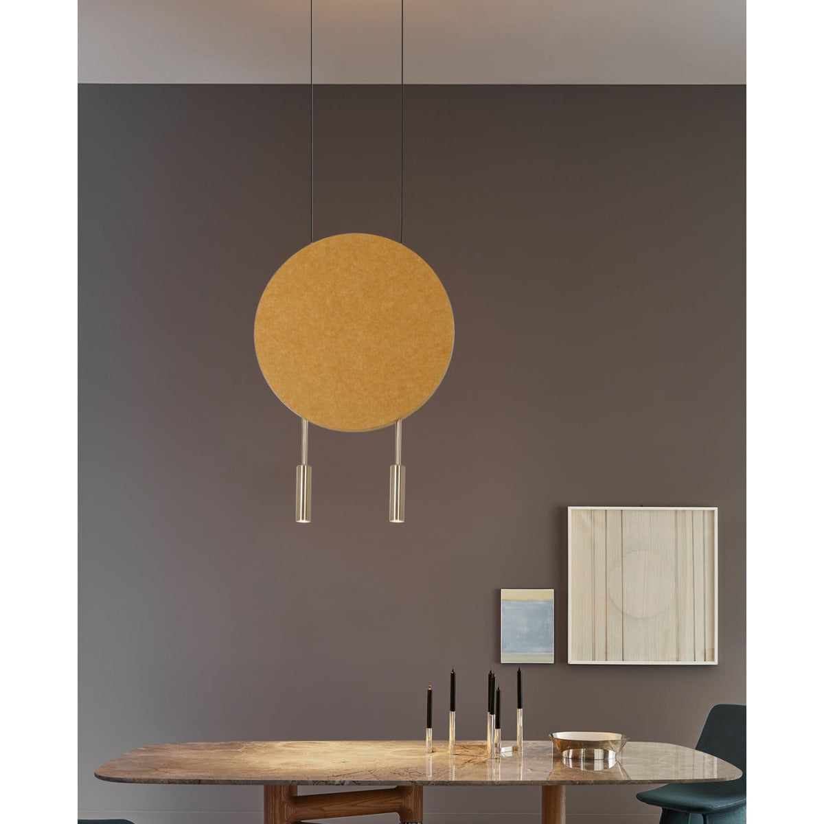 JS-GL-8004-2 - Antique Brass Metal & Acoustic Modern Hanging Light