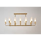 JS-GL-82140L-12 - Antique Brass Metal & Glass & Travertino Modern Chandelier