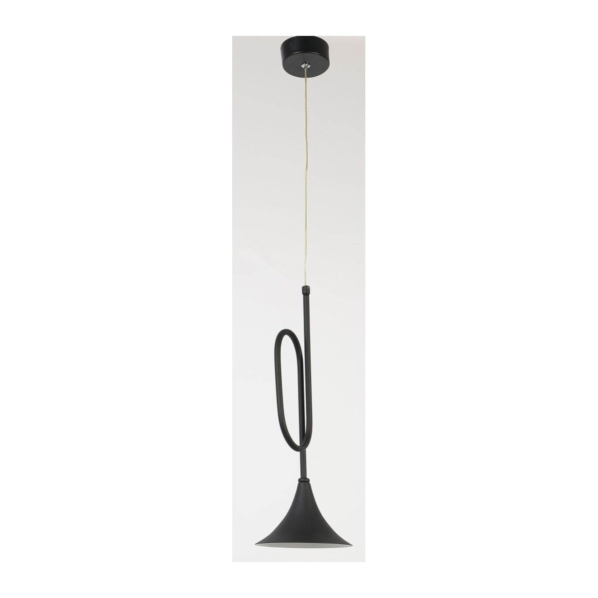 JS-GL-8220-1P - Black & White Metal Modern Hanging Light