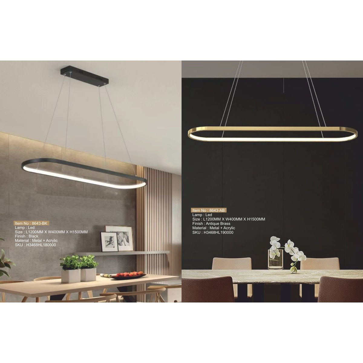 8643-BK Led Hanging Light