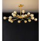 JS-GL-8802-18 - Antique Brass Metal & Crystals Led Chandelier
