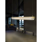 JS-GL-8832-L - Antique Brass Metal & Glass Led Chandelier