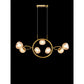 JS-GL-9469-7 - Antique Brass Metal & Glass Led Chandelier