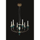 JS-GL-9470-6 - French Gold Metal & Glass & Ceramic Candle Arm Chandelier