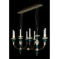JS-GL-9470-8B - French Gold Metal & Glass & Ceramic Candle Arm Chandelier