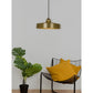 JS-GL-9717-L - Matt Brushed Brass & Gold Metal & Wood Modern Hanging Light