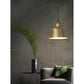 JS-GL-9717-M - Matt Brushed Brass & Gold Metal & Wood Modern Hanging Light