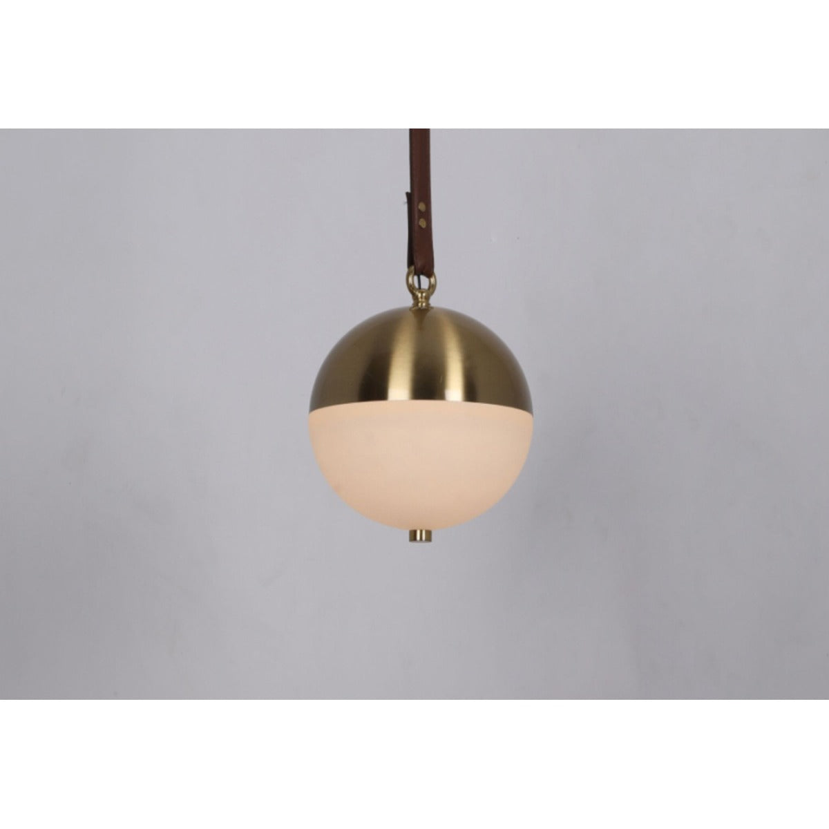 JS-GL-MBHB-200 - Antique Brass Metal & Onyx Marble & Leather Marble Hanging Light