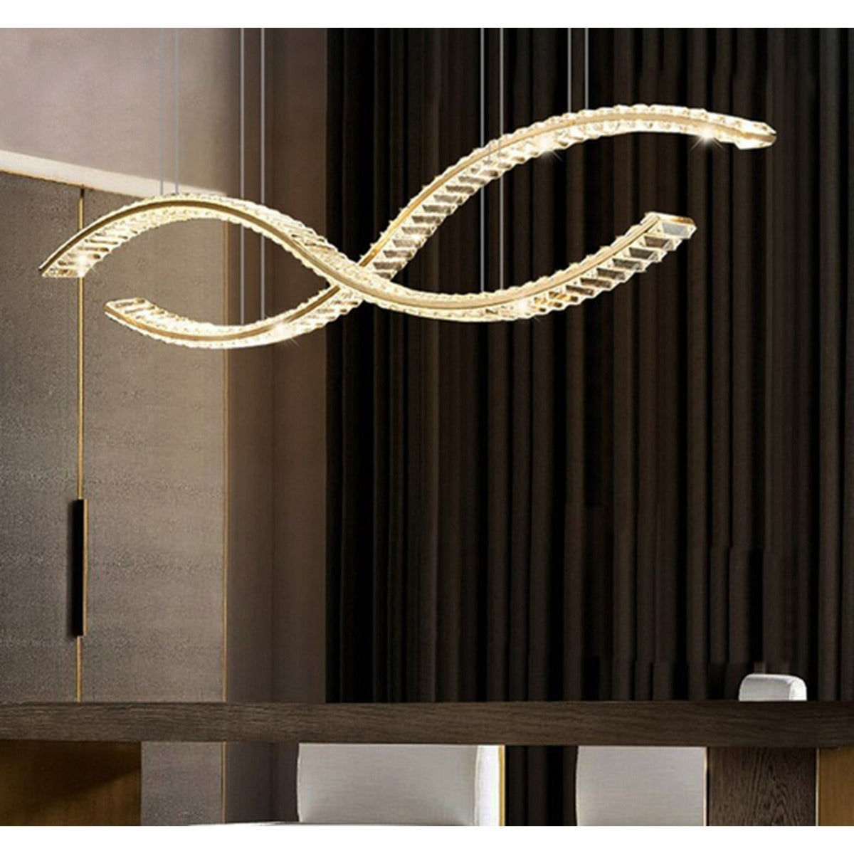 JS-GL-001L-2 - FRENCH GOLD METAL & CRYSTALS Crystal Chandelier