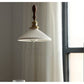 JS-GL-036- 1 - ANTIQUE BRASS & BLACK METAL & GLASS & WOOD Modern Hanging Light
