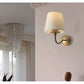 JS-GL-1024-1 - ANTIQUE BRASS METAL & FABRIC SHADE Cloth Shade Wall Light