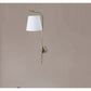 JS-GL-1055-1 - ANTIQUE BRASS METAL & FABRIC SHADE Cloth Shade Wall Light