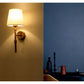JS-GL-1065-1 - ANTIQUE BRASS METAL & FABRIC SHADE Cloth Shade Wall Light