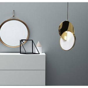JS-GL-1125-S - GOLD METAL & ACRYLIC Modern Hanging Light