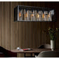 JS-GL-12239-6 - BLACK METAL & AMBER GLASS Rectangular Chandelier