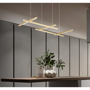 JS-GL-21012-80 - BRASS GOLD METAL & ACRYLIC Modern Hanging Light