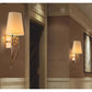 JS-GL-216-1 - FRENCH GOLD METAL & FABRIC SHADE Cloth Shade Wall Light