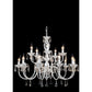JS-GL-4795-10+5 - WHITE GOLD METAL & CRYSTALS Candle Arm Chandelier