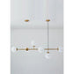 JS-GL-5202-6 - ANTIQUE BRASS METAL Glass Ball Chandelier