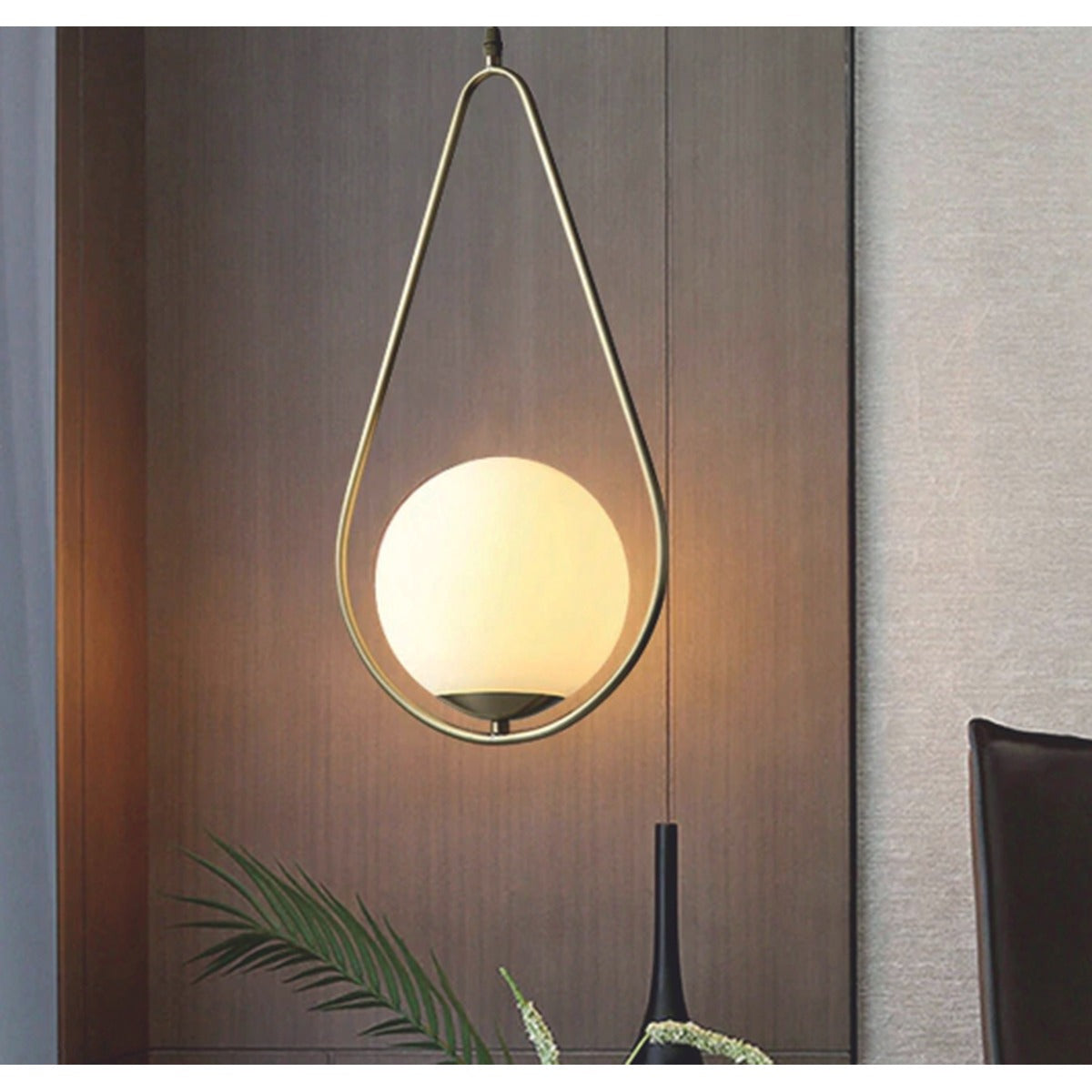JS-GL-5247-1 - ANTIQUE BRASS METAL Glass Hanging Light
