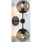 JS-GL-6008-2BK - BLACK METAL Glass Ball Wall Light