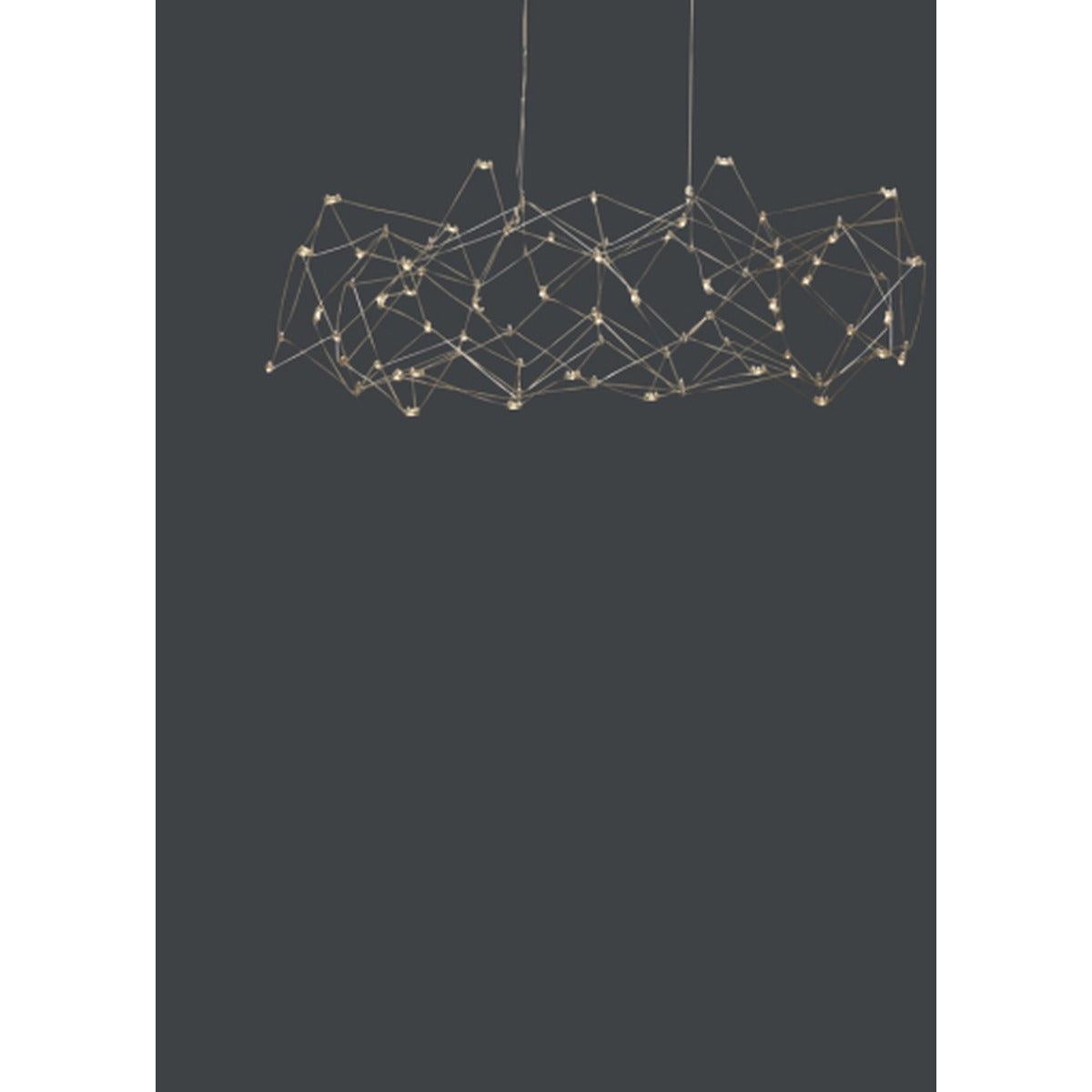 JS-GL-6066 - CHROME METAL Rectangular Chandelier