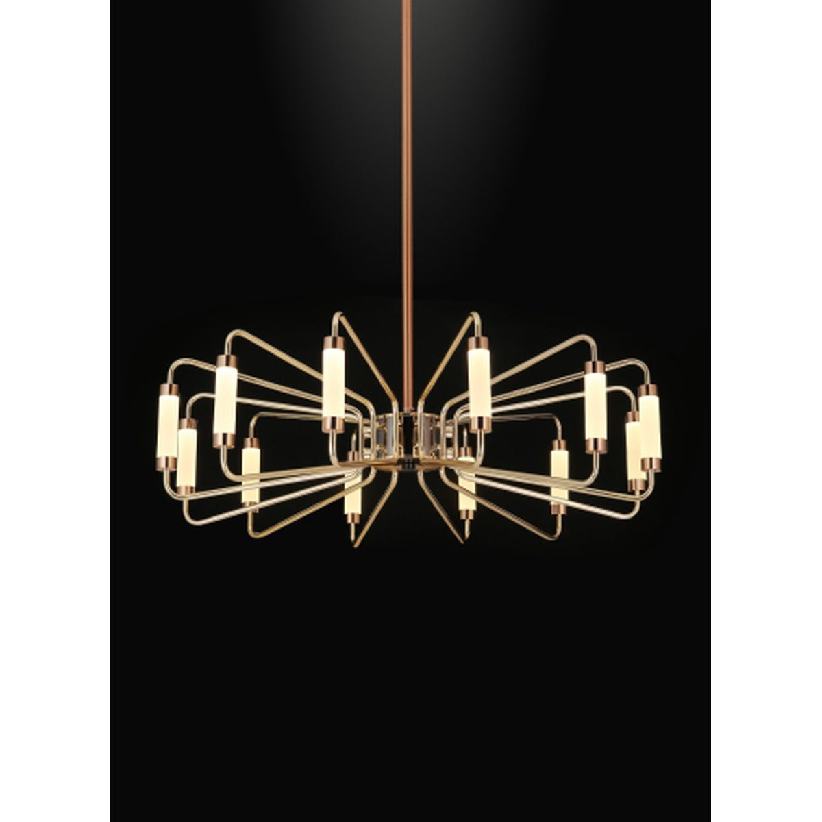 JS-GL-6306-12 - FRENCH GOLD METAL & ACRYLIC Modern Hanging Light