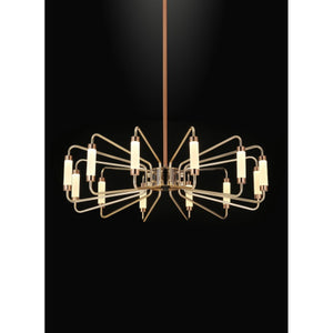 JS-GL-6306-12 - FRENCH GOLD METAL & ACRYLIC Modern Hanging Light