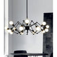 JS-GL-7212-12 - BLACK METAL Rectangular Chandelier