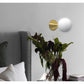 JS-GL-76044 - ANTIQUE BRASS METAL Glass Ball Wall Light