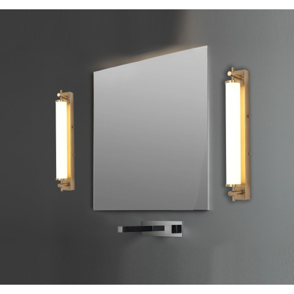 JS-GL-7700-AB - ANTIQUE BRASS METAL & ACRYLIC Led Mirror Lights