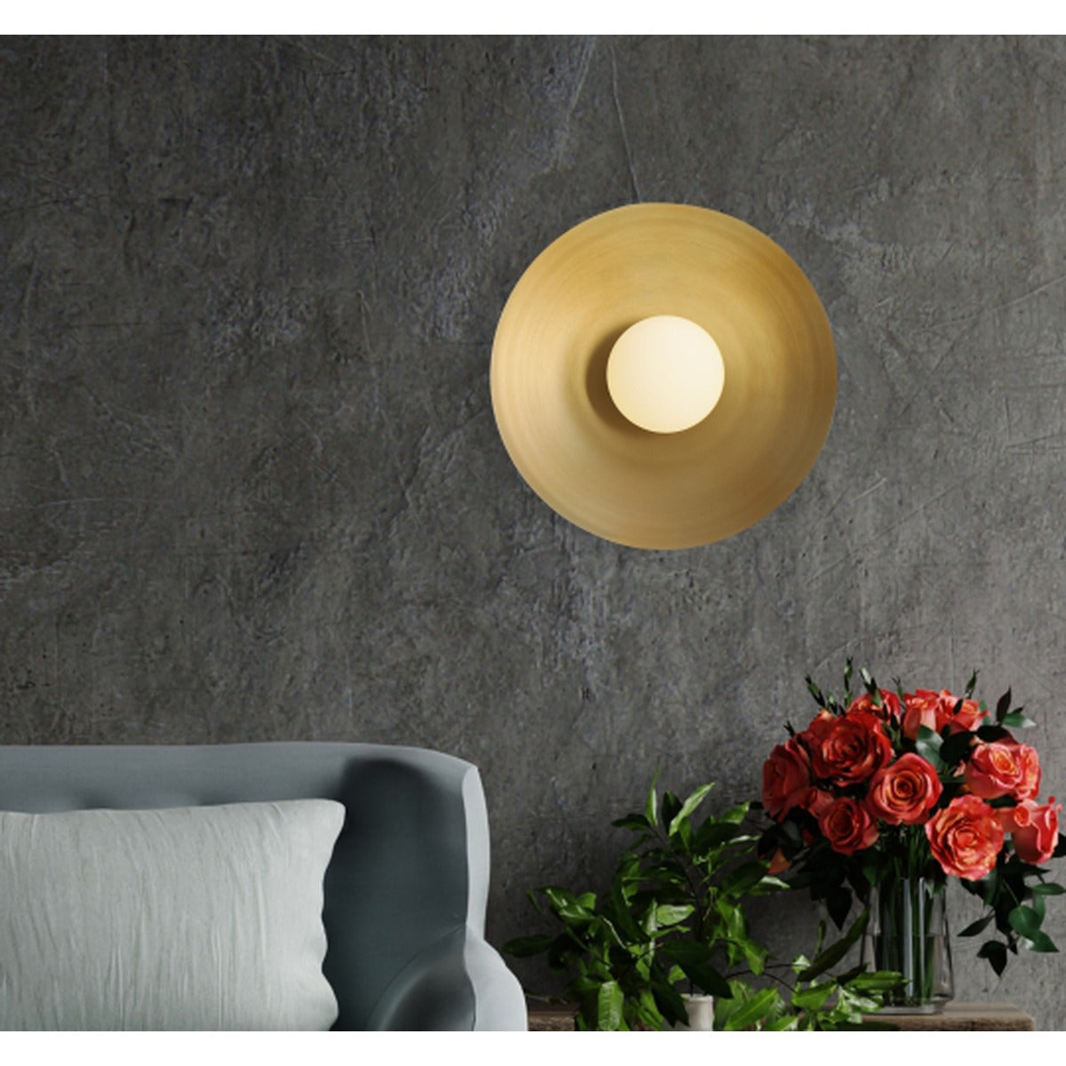 JS-GL-7870-AB - BRUSHED BRASS GLASS Metal Wall Light