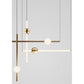 JS-GL-9095-4 - ANTIQUE BRASS METAL & ACRYLIC Modern Hanging Light