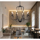 JS-GL-C114-8 - BLACK METAL Candle Arm Chandelier