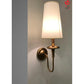 JS-GL-GEW 1006-1 - ANTIQUE BRASS METAL & FABRIC SHADE Cloth Shade Wall Light