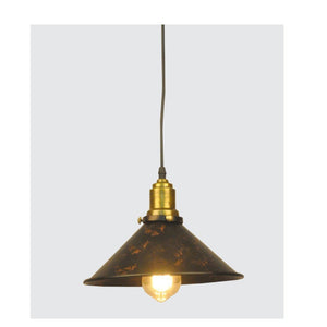 JS-GL-0000-H - ANTIQUE BRASS & RUSTIC BLACK Metal Hanging Light