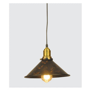 JS-GL-0000-H - ANTIQUE BRASS & RUSTIC BLACK Metal Hanging Light