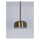 JS-GL-000350-1 - Antique Brass & White Metal & Brown Leather Modern Hanging Light