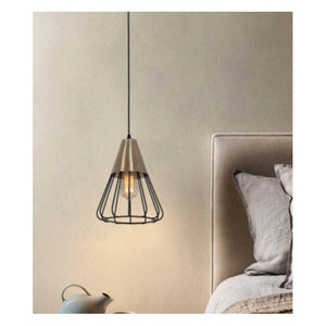 JS-GL-0016-AB - ANTIQUE BRASS & BLACK Metal Hanging Light