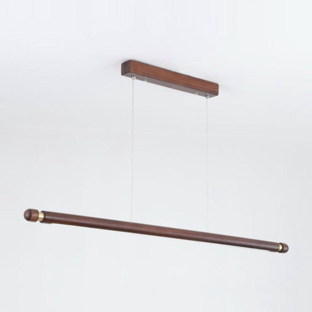 JS-GL-0022-H - Antique Brass Metal & Wood Wooden Hanging Light