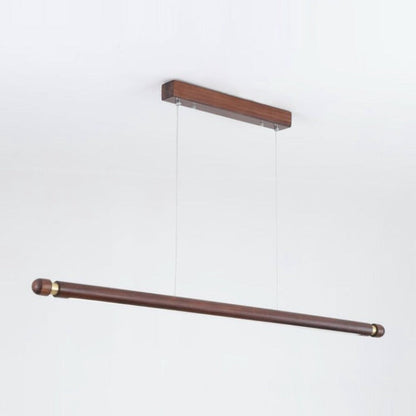 JS-GL-0022-H - Antique Brass Metal & Wood Wooden Hanging Light