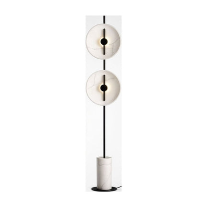 JS-GL-0027-F - Black Metal & Resin Marble Floor Lamp