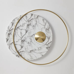 JS-GL-003-W - Antique Brass Metal & Acrylic Marble Wall Light