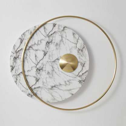 JS-GL-003-W - Antique Brass Metal & Acrylic Marble Wall Light