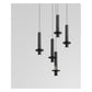 JS-GL-003H1 - BLACK & GOLD METAL & ACRYLIC Cluster Hanging Light