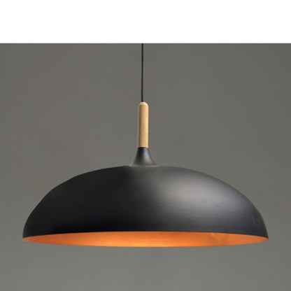 JS-GL-00400-1 - BLACK & GOLD WOOD Metal Hanging Light