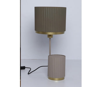 JS-GL-0046-T GR - Texture Green & Beige & Gold Metal Modern Table Lamp