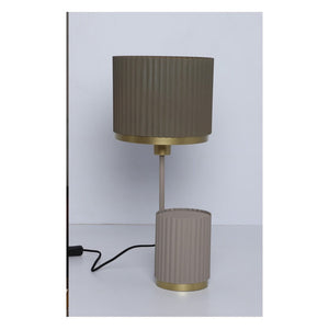 JS-GL-0046-T GR - Texture Green & Beige & Gold Metal Modern Table Lamp