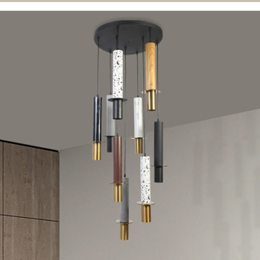 JS-GL-005H1 - BLACK, WHITE, GREY (CUSTOMIZABLE) METAL & ACRYLIC Modern Hanging Light